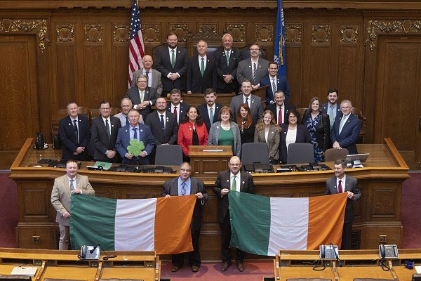 After Tuesday's floor session, the Assembly's Irish Caucus took a photo in honor of Irish-Americans and St. Patrick's Day.