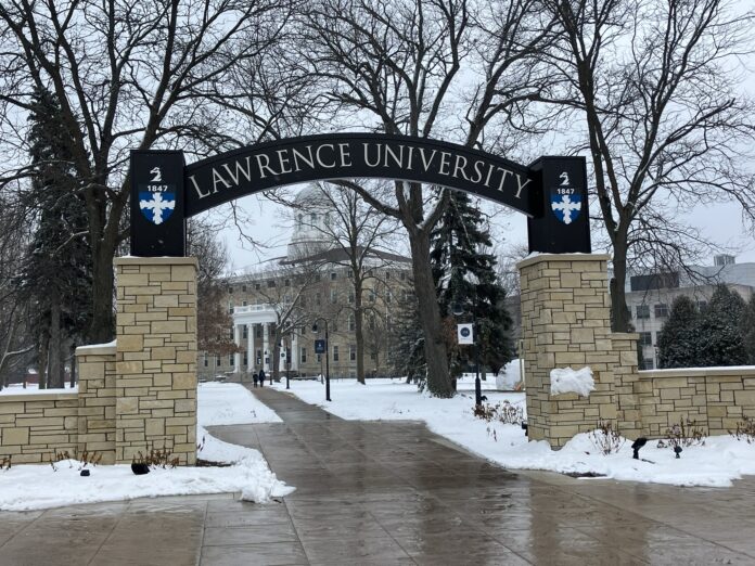 Lawrence University welcome arch, Appleton, Wisconsin.