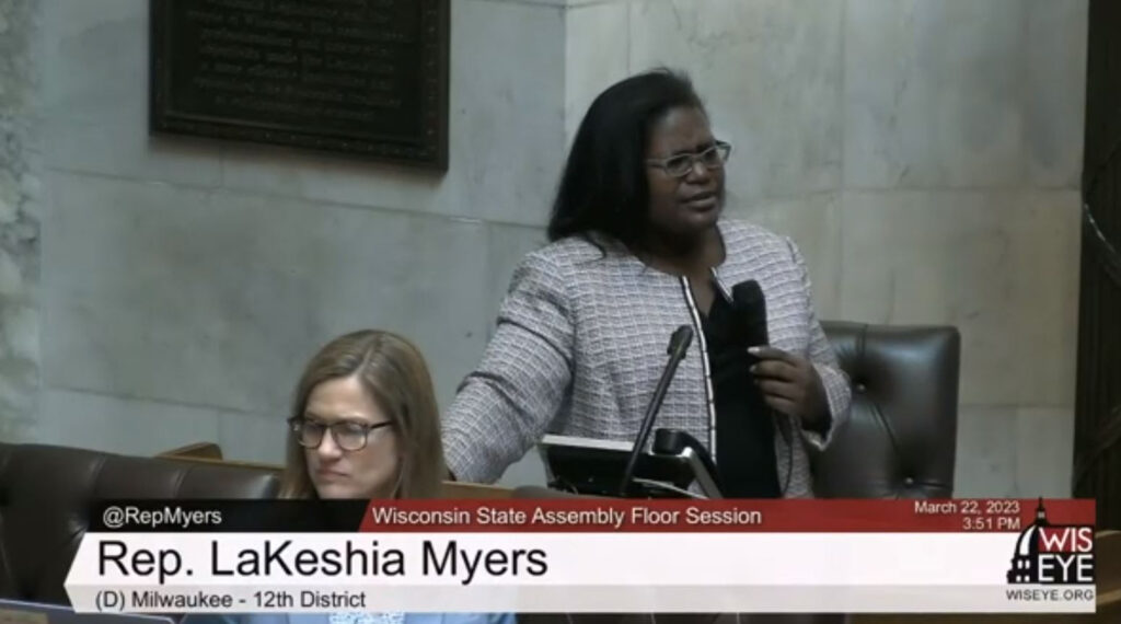 Rep. LaKeshia Myers (D) discusses AB 70 and expresses her support for riots.