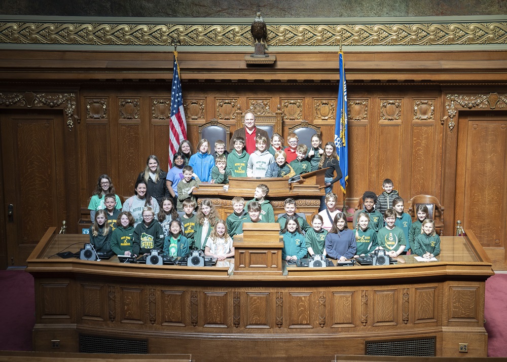 Students from Notre Dame of De Pere School visited with Rep. Shae Sortwell and toured the State Capitol.