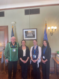 (Left) Senator Rachael Cabral-Guevara with constituents representing Anthem Blue Cross & Blue Shield