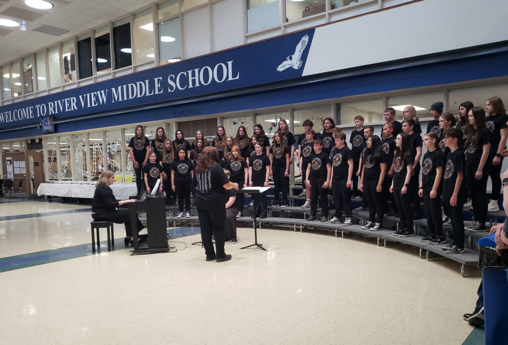 River View Middle School choir, Kaukauna, Wisconsin.