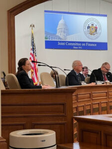 (Right) Senator Rachael Cabral-Guevara during the Senate Committee on Universities and Revenue's Public Hearing this past Tuesday