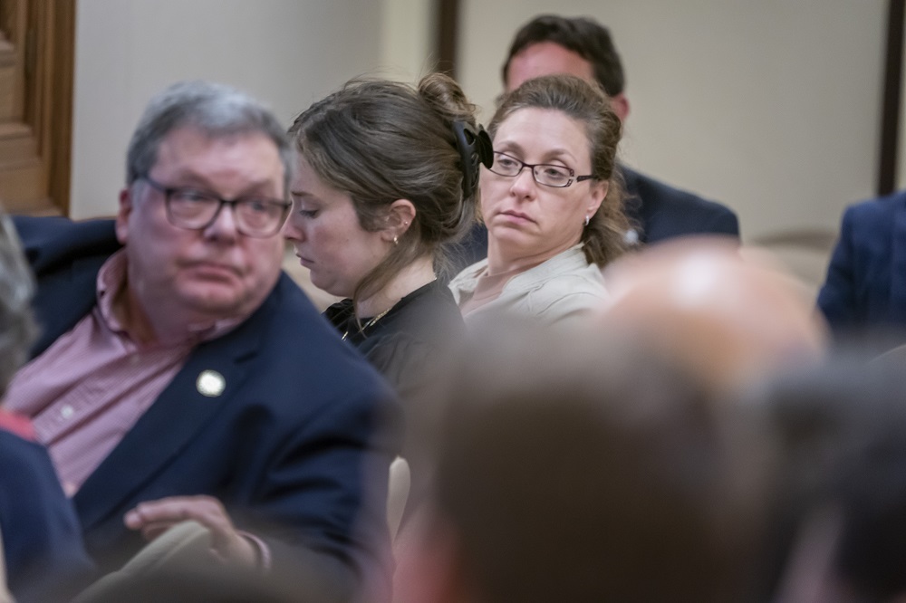 Senator Rachael Cabral-Guevara (R-Appleton) with Representative Dave Armstrong (R-Rice Lake) at the WI Hospital Associations Annual Briefing to the Legislature (4/11/23)