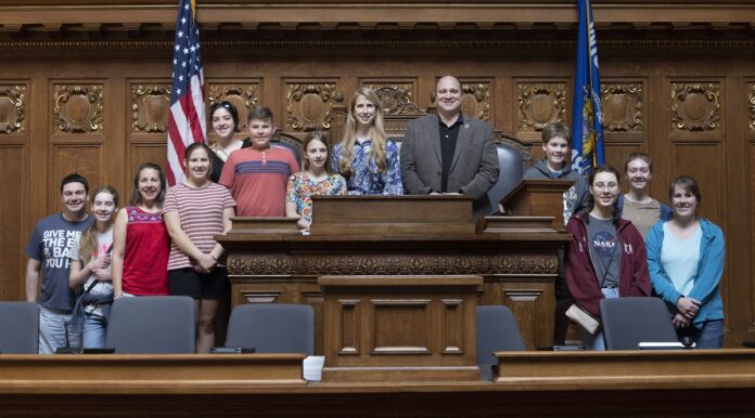 State Reps. Joy Goeben and Shae Sortwell met with Legacy Builders 4H Club at the Wisconsin State Capitol in Madison.