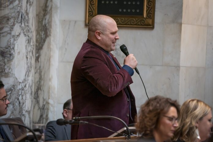 Wisconsin State Rep. Shae Sortwell testifies.