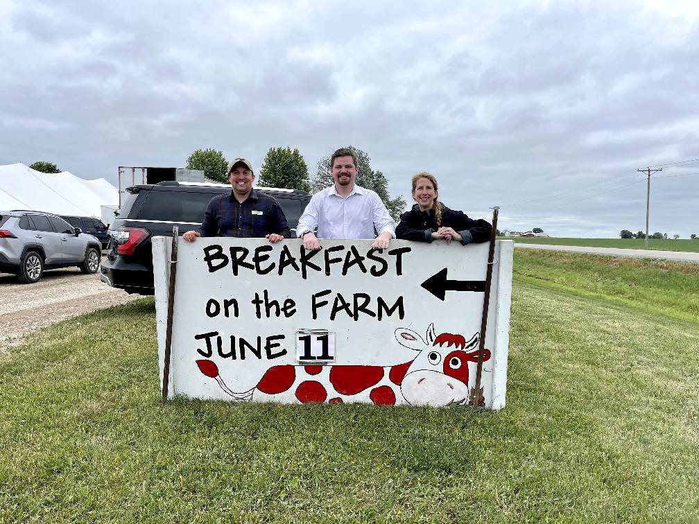 State Rep. Nate Gustafson attended Breakfast on the Farm in Winchester.