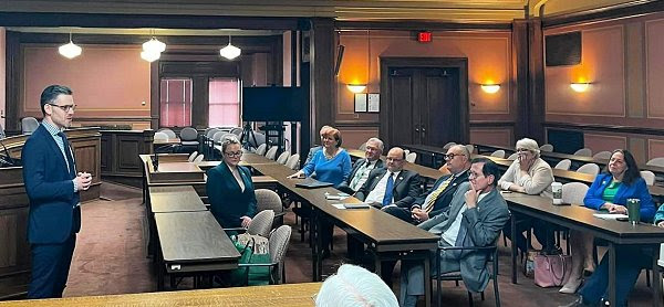 Kevin Byrne, the Consul General of Ireland to the American Midwest, visited the Capitol to talk about Irish and US-Wisconsin relations.