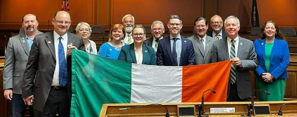 Kevin Byrne, the Consul General of Ireland to the American Midwest, visited the Capitol to talk about Irish and US-Wisconsin relations.