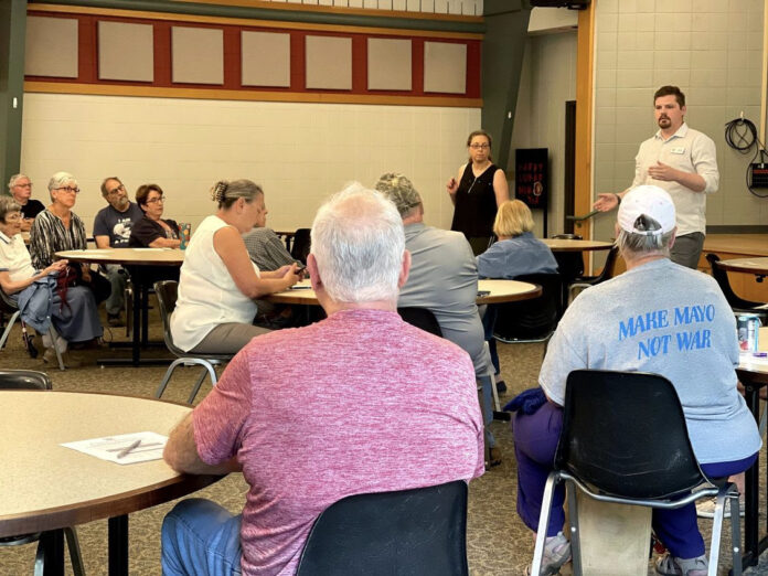 State Rep. Nate Gustafson addresses a Listening Session at UW Oshkosh - Fox Cities.