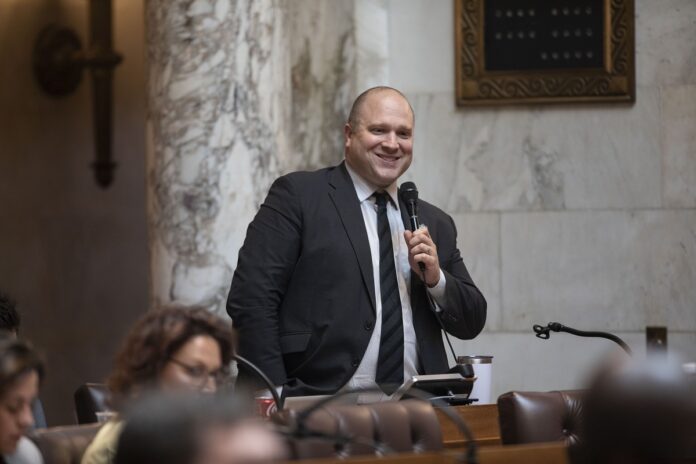 State Rep. Shae Sortwell addresses the Wisconsin Assembly on a workforce housing measure.