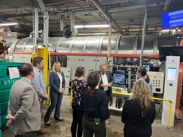 Senator Cabral-Guevara with Reps. Gustafson and Snodgrass at their tour of Gunderson Cleaning in Menasha