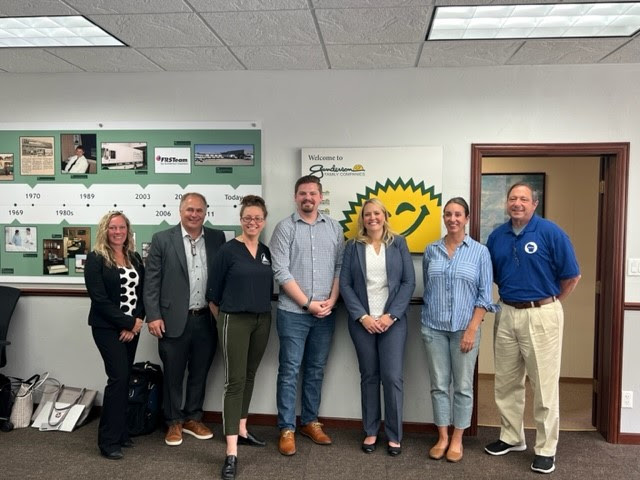 Senator Cabral-Guevara with Reps. Gustafson and Snodgrass at their tour of Gunderson Cleaning in Menasha