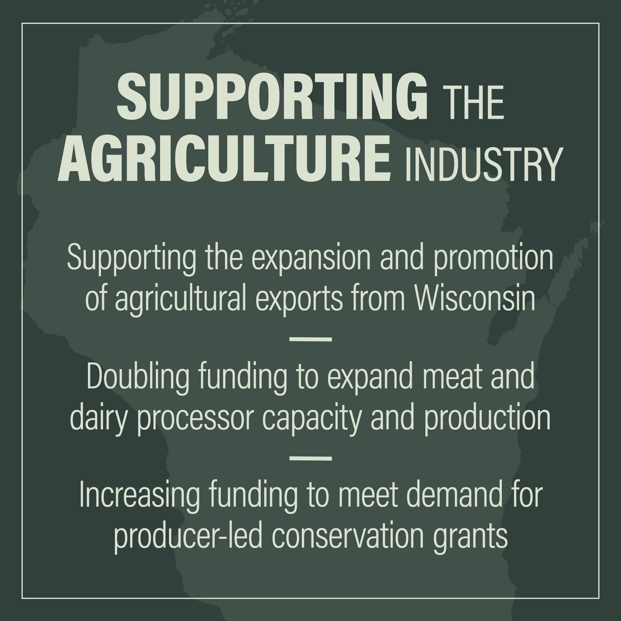 Meme showing how the Wisconsin GOP budget supports the agriculture industry.