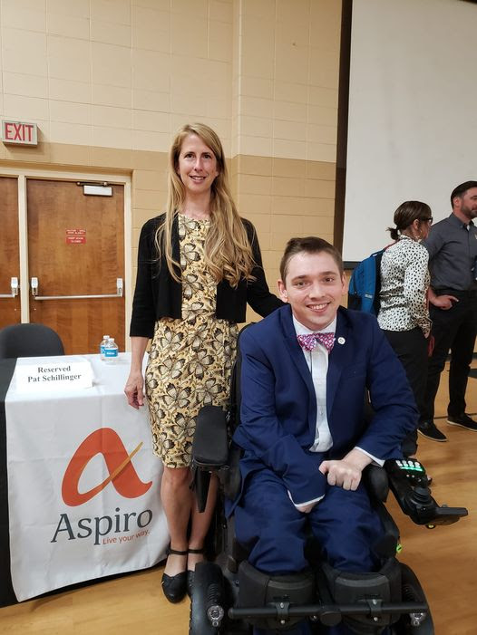 State Rep. Joy Goeben learned about the barriers to employment for those with disabilities at an event at Aspiro in Green Bay. 