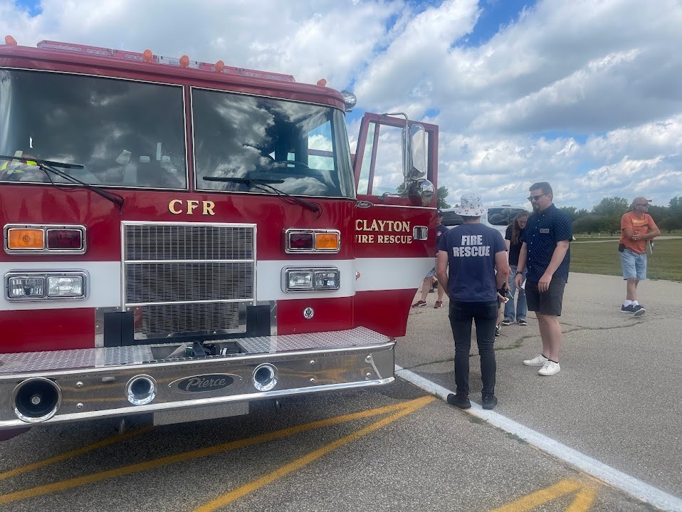 Wisconsin State Rep. Nate Gustafson discussed with constituents about the needs facing Clayton Fire Rescue and local fire departments.