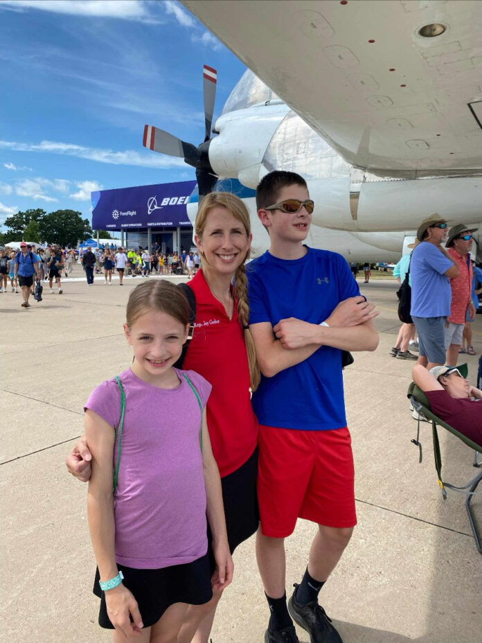 Wisconsin State Rep. Joy Goeben and two of her children toured the EAA AirVenture Show.