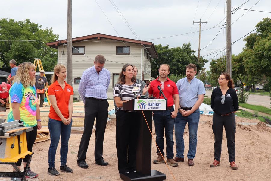 Wisconsin State Rep. Joy Goeben joined Fox Cities Habitat and several other State Legislators at the future home of Habitat homebuyer, Dawn Buelow.