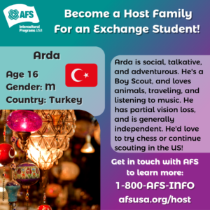 Become a host family for an exchange student!