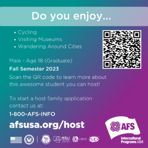 Become a host family for an exchange student!