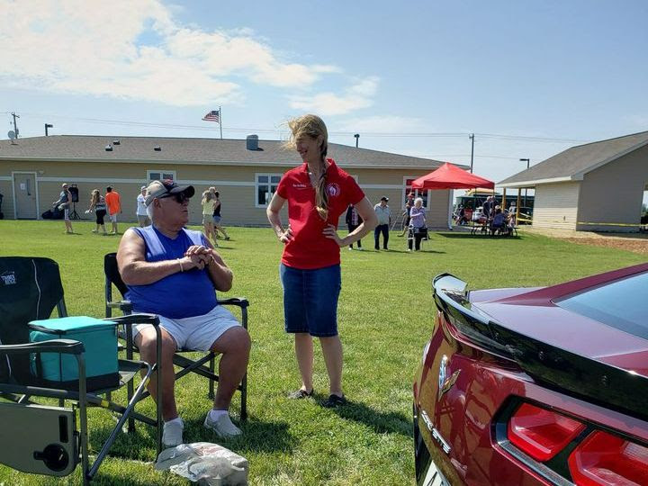 Wisconsin State Rep. Joy Goeben chatted about the cars at the Kaukauna Historical Society Car Show. 