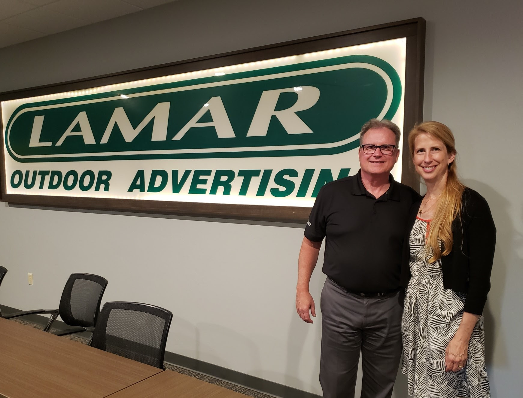 Don Snyder, Vice President and General Manager of Lamar Outdoor Advertising provided State Rep. Joy Goeben a tour of their local facilities.