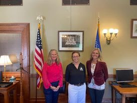 Senator Rachael Cabral-Guevara with members of Wisconsin Peer Alliance for Nurses.