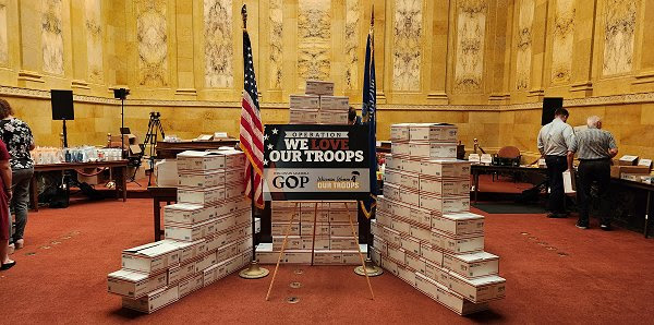 Wisconsin State Rep. Dave Murphy participated in Operation: We Love Our Troops by putting together care packages for soldiers.