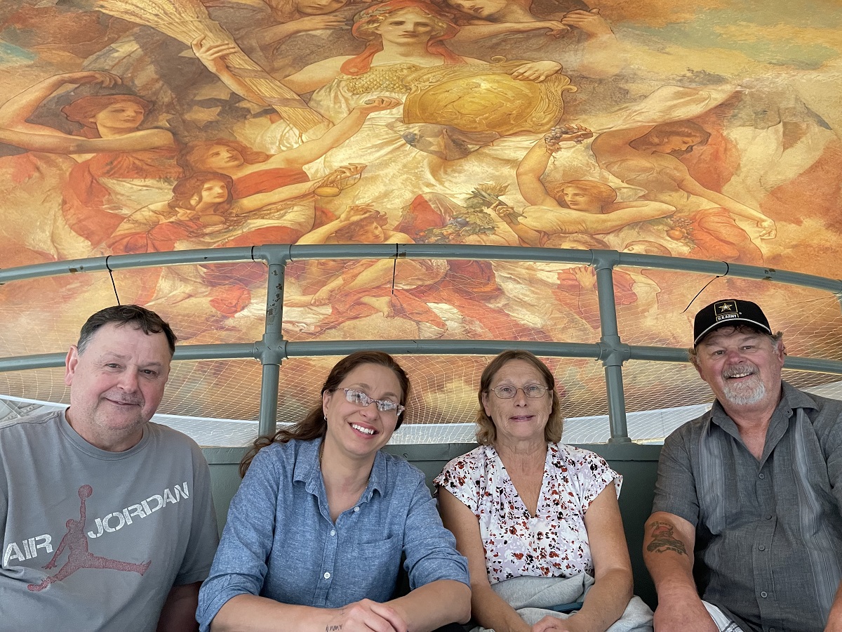 Wisconsin State Sen. Rachael Cabral-Guevara with folks from the district touring the Capitol.