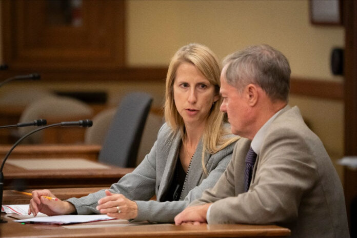 State Rep. Joy Goeben testified on a measure that would require nursing homes to provide 90-days written notice to residents before the resident is required to be relocated or evicted.