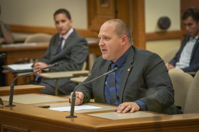 Wisconsin State Rep. Shae Sortwell testified before the Senate Elections Committee on two bills that are part of an election reform package.