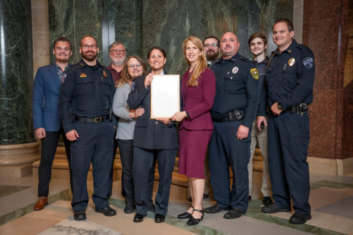 Officer Angel Van Noie was named First Responder of the Year for the 5th Assembly District of Wisconsin.