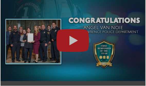 Officer Angel Van Noie was named First Responder of the Year for the 5th Assembly District of Wisconsin.