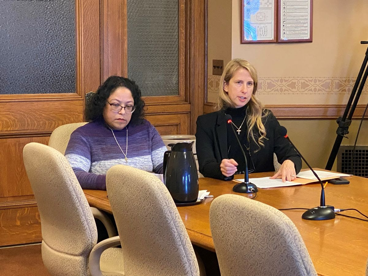 Wisconsin State Rep. Joy Goeben testified on legislation to provide protections to Wisconsin election workers.