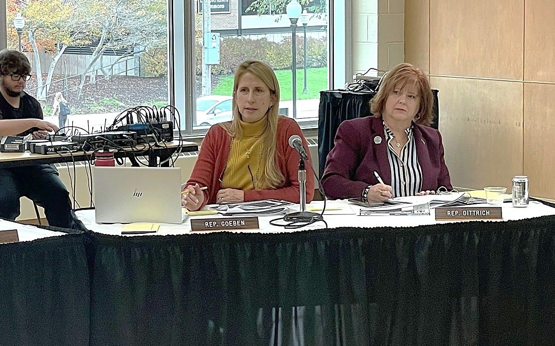 Wisconsin State Rep. Joy Goeben listens to testimony before the Speakers Committee on Human Trafficking at UW-Milwaukee.