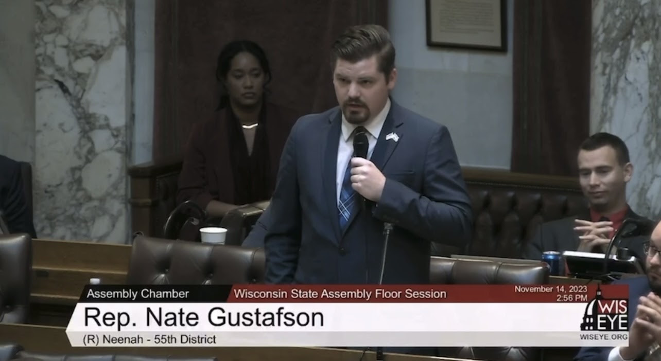 Wisconsin State Rep. Nate Gustafson in session.