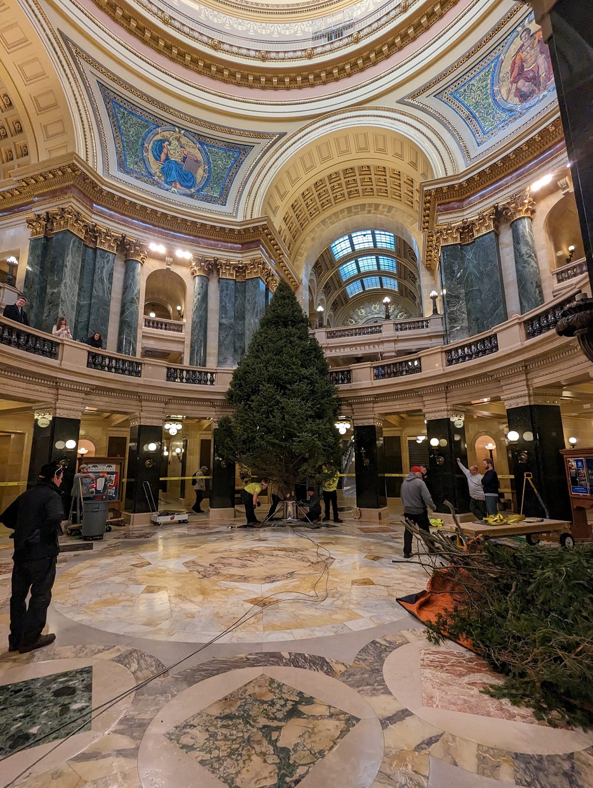 The Wisconsin Capitol Christmas Tree in the rotunda.