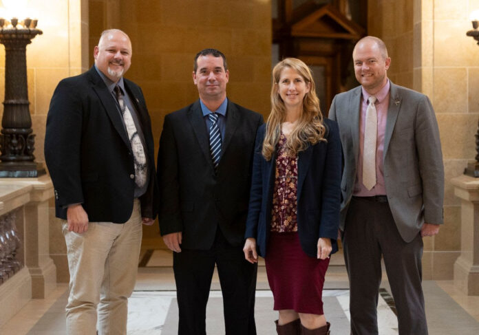 From left to right: Senator Jesse James, Captain Jim Valley, Rep. Joy Goeben and Investigator Zack Jakel.