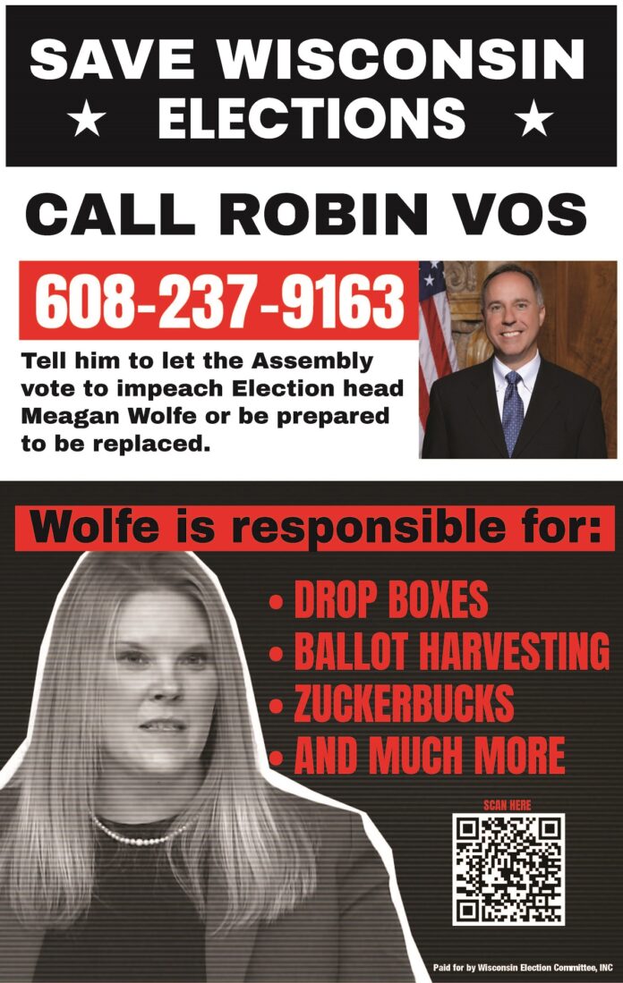 The Wisconsin Election Committee Inc has taken out advertising against Robin Vos.