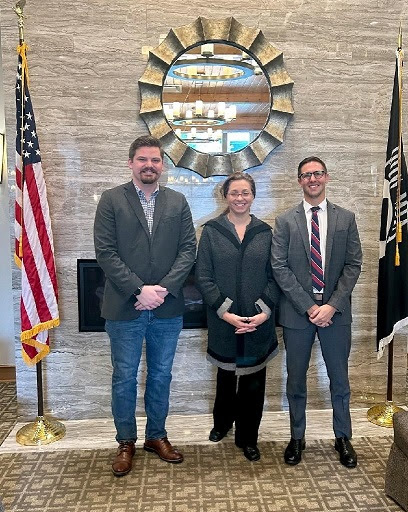 Senator Rachael and Rep. Nate Gustafson with the Wichmann Funeral Home Director