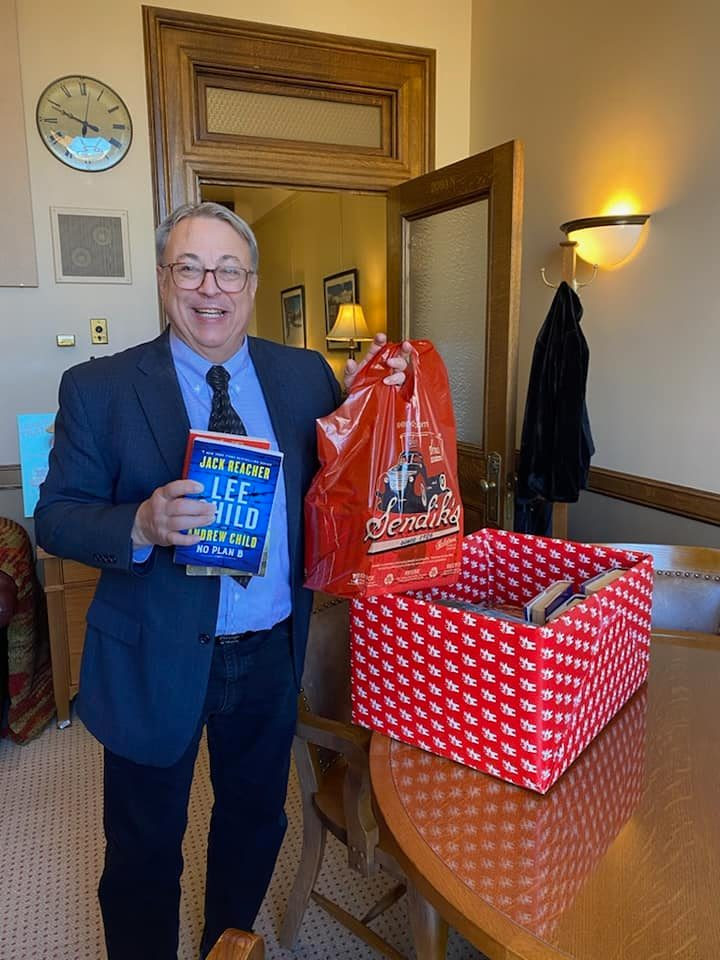  Thank you Tom Michalski - WI State Representative District 13 for dropping off books to support our troops serving overseas.