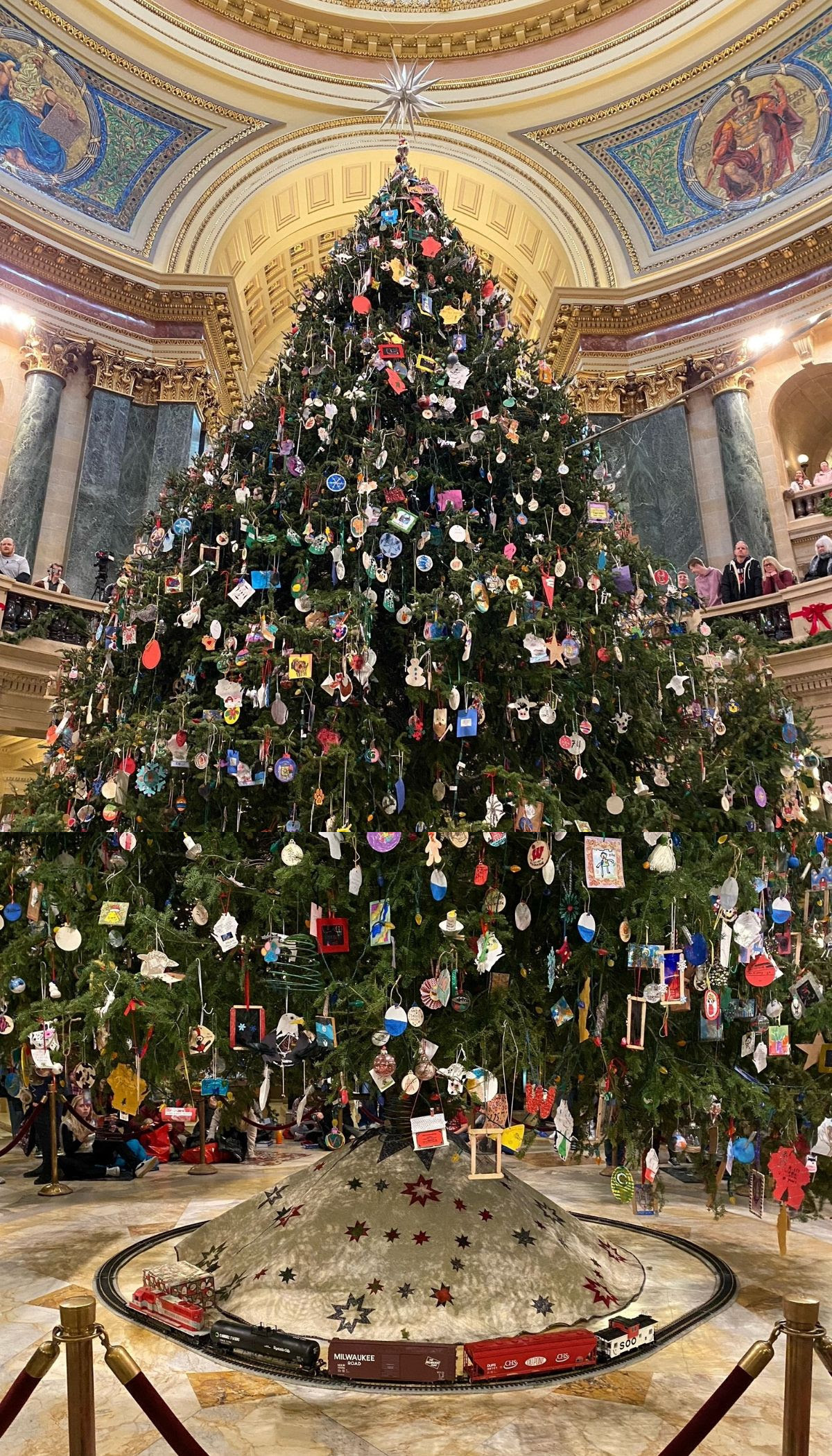 The Wisconsin Capitol Christmas tree in the rotunda.