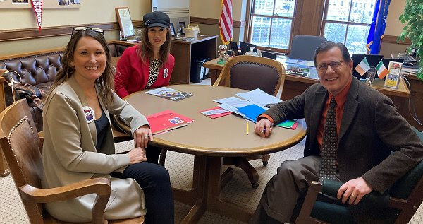 Heather Allen and Erin Runk visited the office of Wisconsin State Rep. Dave Murphy.