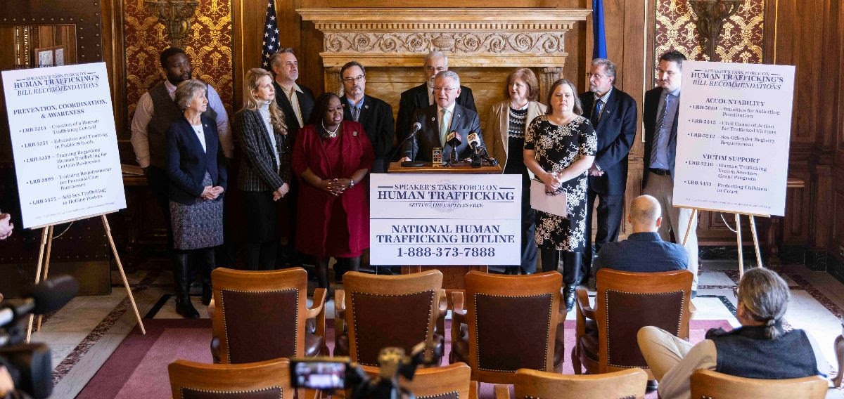 Wisconsin State Rep. Joy Goeben participated in the Speaker's Committee on Human Trafficking press conference.