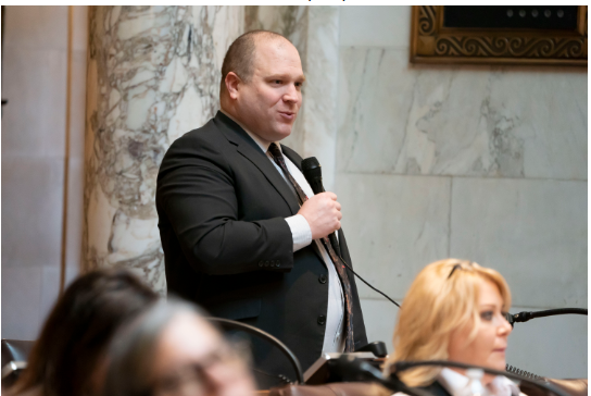 Wisconsin State Rep. Shae Sortwell testifies on a bill that would provide a provisional license to specific healthcare professionals.