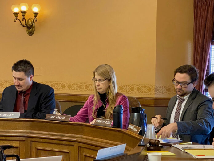 Wisconsin State Rep. Joy Goeben in an executive session of the Children and Families committee.