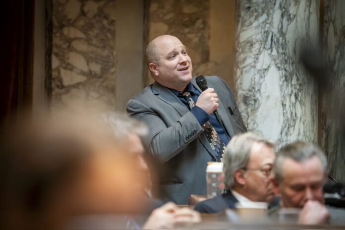 Wisconsin State Rep. Shae Sortwell addresses the General Assembly.