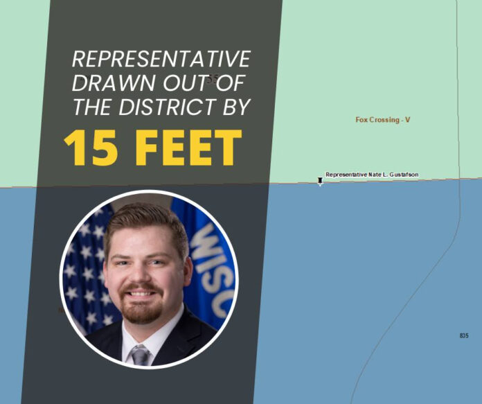 Wisconsin Rep. Nate Gustafson was drawn out of his district by just 15 feet.