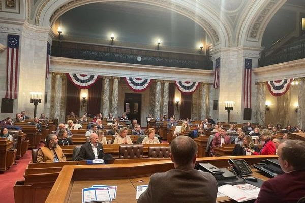 Wisconsin State Rep. Joy Goeben listens during Realtor and Government Day.