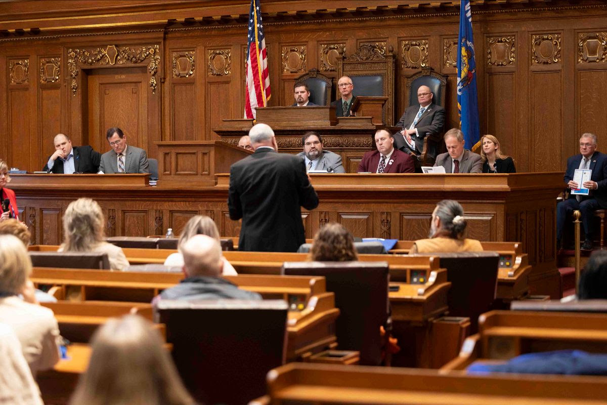 Wisconsin State Rep. Joy Goeben listens during Realtor and Government Day.